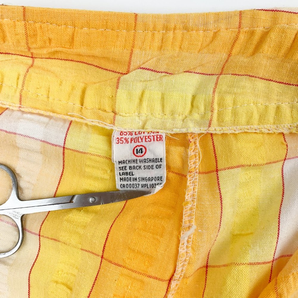 Vintage 60s 70s Plaid High Waisted Flare Pants - Picture 7 of 9